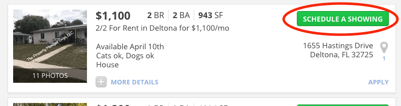 How to Schedule a Showing screenshot